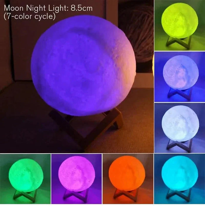 Starry Moon Lamp – LED Night Light with Stand